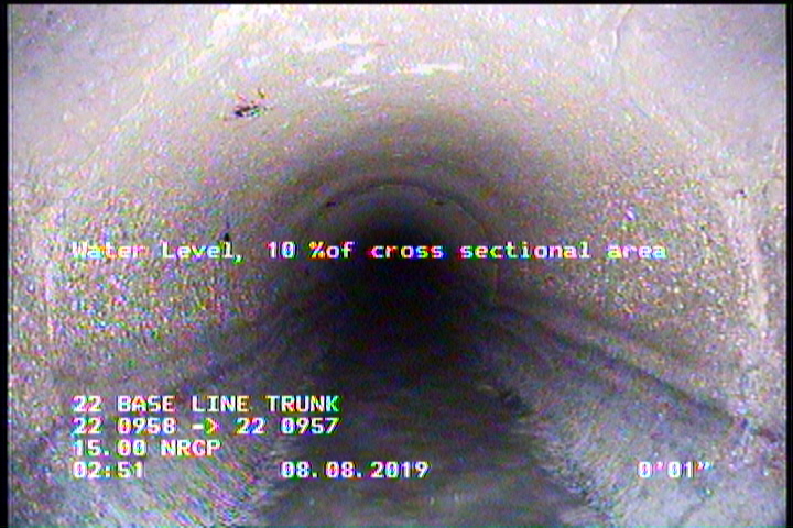 Deposits Attached Grease, 5 %of cross sectional area, from 04 to 08 o'clock, , within 8 inches of joint: YES, Start