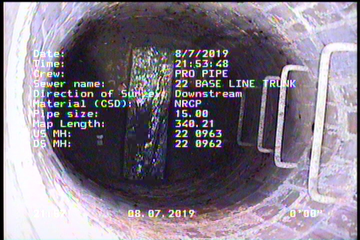 Upstream Manhole, Survey Begins - 22 0963