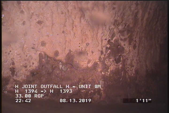 Surface Spalling, from 08 to 04 o'clock, within 8 inches of joint: YES, Start