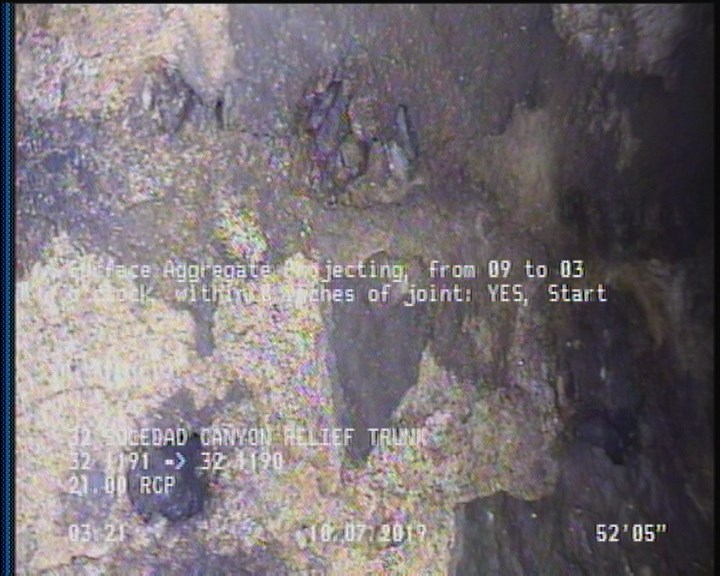 Surface Aggregate Projecting, from 09 to 03 o'clock, within 8 inches of joint: YES, Start
