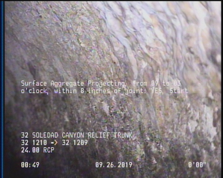 Surface Aggregate Projecting, from 09 to 03 o'clock, within 8 inches of joint: YES, Start