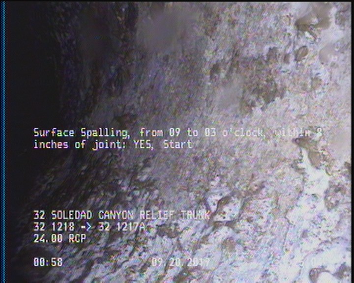 Surface Spalling, from 09 to 03 o'clock, within 8 inches of joint: YES, Start