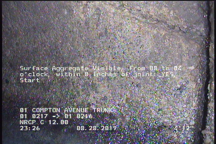 Surface Aggregate Visible, from 08 to 04 o'clock, within 8 inches of joint: YES, Start