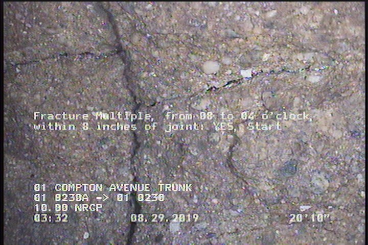 Fracture Multiple, from 08 to 04 o'clock, within 8 inches of joint: YES, Start
