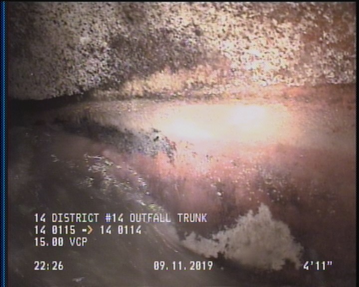 Deposits Attached Grease, 5 %of cross sectional area, from 03 to 09 o'clock, , within 8 inches of joint: YES, Start