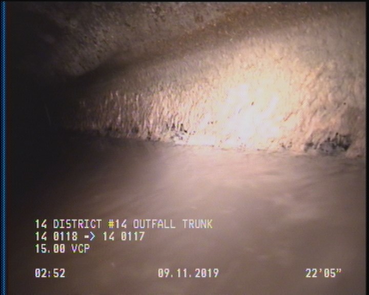 Deposits Attached Grease, 5 %of cross sectional area, from 03 to 09 o'clock, , within 8 inches of joint: YES, Start