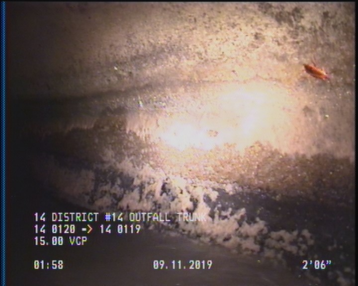Deposits Attached Grease, 5 %of cross sectional area, from 03 to 09 o'clock, , within 8 inches of joint: YES, Start