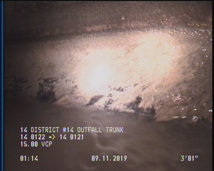 Deposits Attached Grease, 5 %of cross sectional area, from 03 to 09 o'clock, , within 8 inches of joint: YES, Start