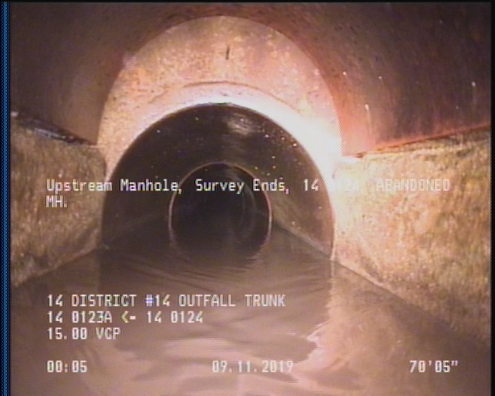 Upstream Manhole, Survey Ends - 14 0124, ABANDONED MH.
