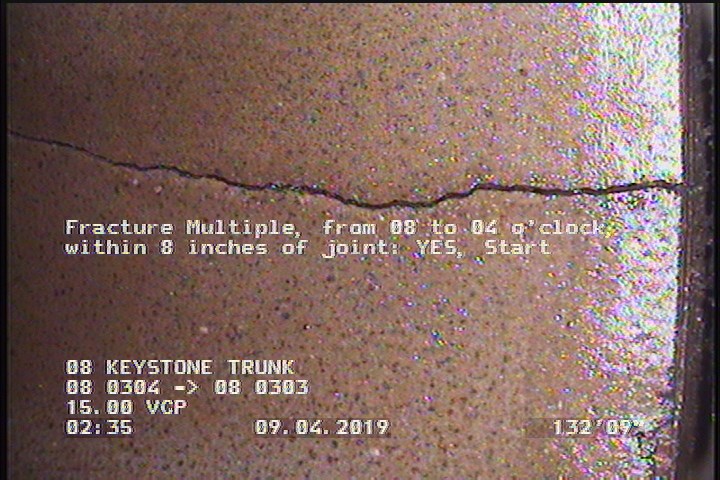 Crack Multiple, from 08 to 04 o'clock, within 8 inches of joint: YES, Finish