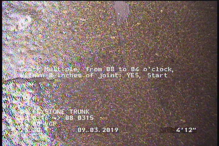 Crack Multiple, from 08 to 04 o'clock, within 8 inches of joint: YES, Start