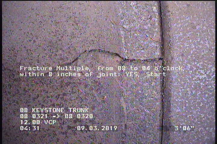 Fracture Multiple, from 08 to 04 o'clock, within 8 inches of joint: YES, Start