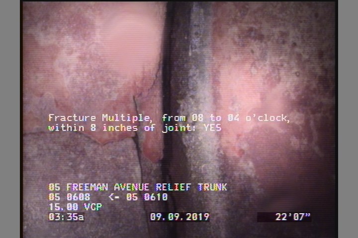 Fracture Multiple, from 08 to 04 o'clock, within 8 inches of joint: YES