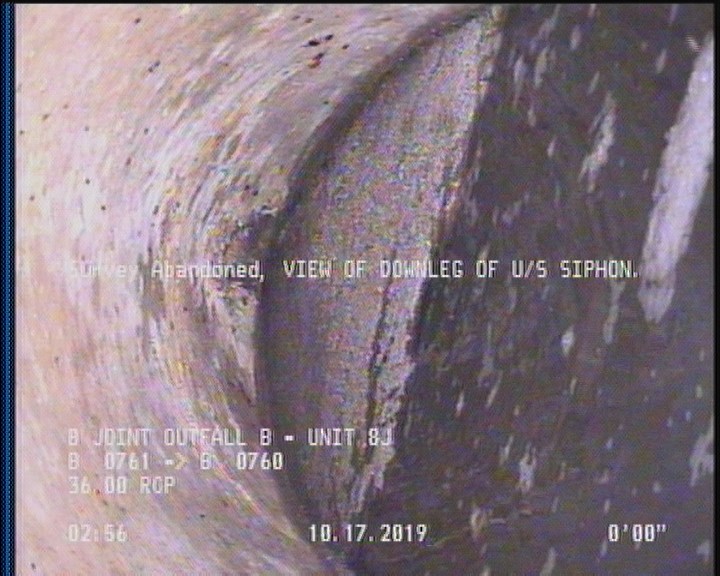 Survey Abandoned - VIEW OF DOWNLEG OF U/S SIPHON.
