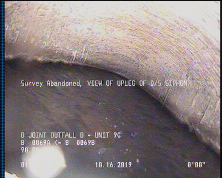 Survey Abandoned - VIEW OF UPLEG OF D/S SIPHON.