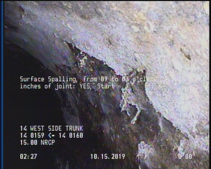Surface Spalling, from 09 to 03 o'clock, within 8 inches of joint: YES, Start