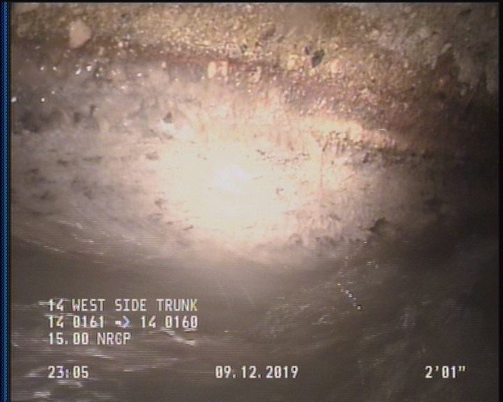 Deposits Attached Grease, 5 %of cross sectional area, from 03 to 09 o'clock, , within 8 inches of joint: YES, Start