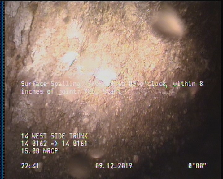 Surface Spalling, from 09 to 03 o'clock, within 8 inches of joint: YES, Start