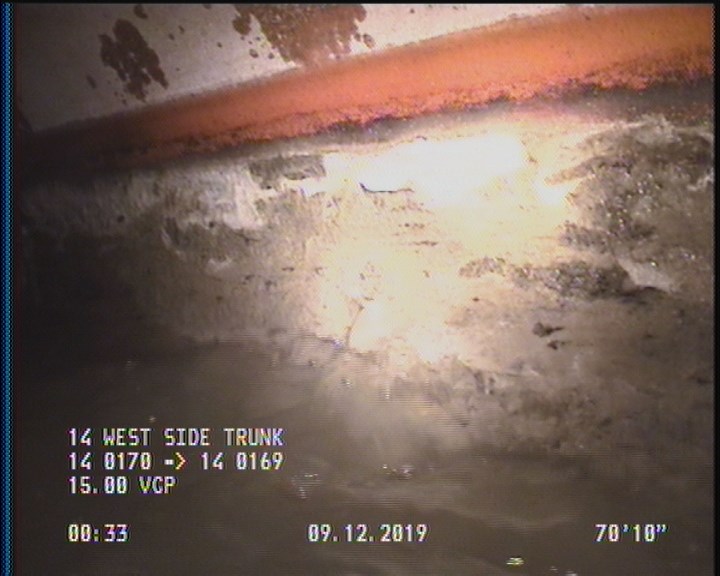 Deposits Attached Grease, 5 %of cross sectional area, from 03 to 09 o'clock, , within 8 inches of joint: YES, Start