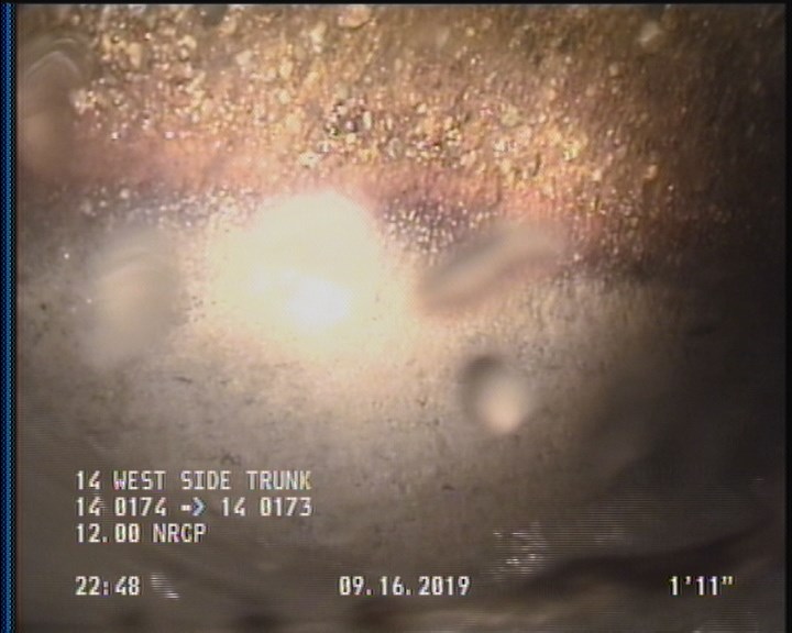 Deposits Attached Grease, 5 %of cross sectional area, from 03 to 09 o'clock, , within 8 inches of joint: YES, Start