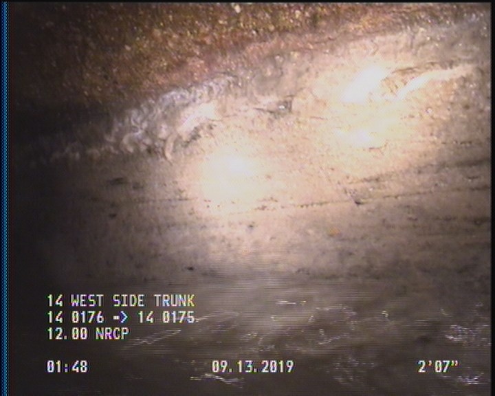 Deposits Attached Grease, 5 %of cross sectional area, from 03 to 09 o'clock, , within 8 inches of joint: YES, Start
