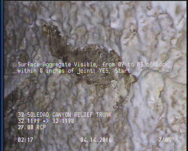 Surface Aggregate Visible, from 09 to 03 o'clock, within 8 inches of joint: YES, Start