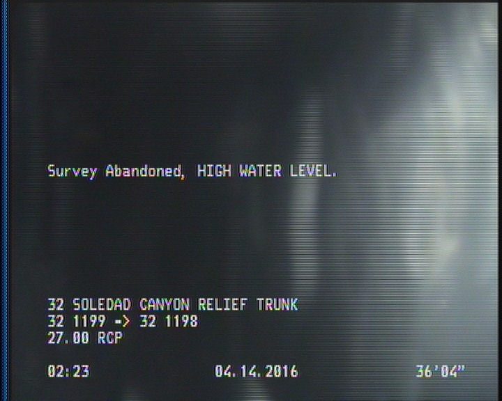 Survey Abandoned - HIGH WATER LEVEL.