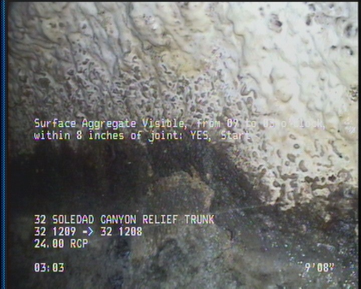 Surface Aggregate Visible, from 09 to 03 o'clock, within 8 inches of joint: YES, Start
