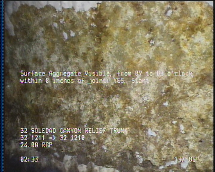 Surface Aggregate Visible, from 09 to 03 o'clock, within 8 inches of joint: YES, Start