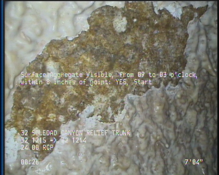 Surface Aggregate Visible, from 09 to 03 o'clock, within 8 inches of joint: YES, Start