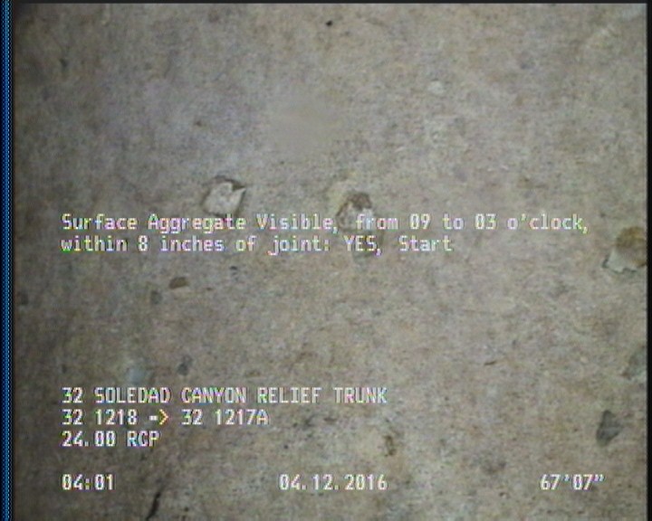 Surface Aggregate Visible, from 09 to 03 o'clock, within 8 inches of joint: YES, Start