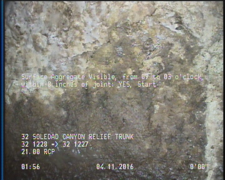 Surface Aggregate Visible, from 09 to 03 o'clock, within 8 inches of joint: YES, Start