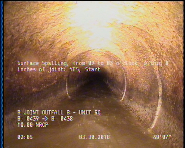 Surface Spalling, from 09 to 03 o'clock, within 8 inches of joint: YES, Start