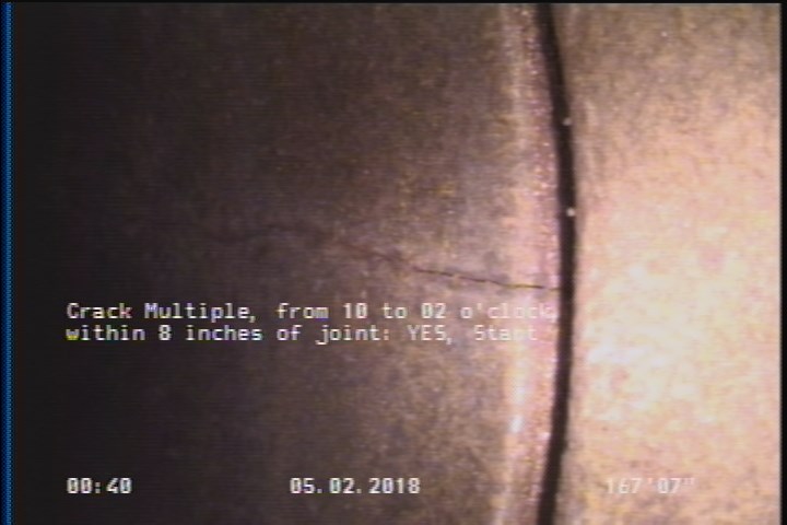Crack Multiple, from 10 to 02 o'clock, within 8 inches of joint: YES, Start