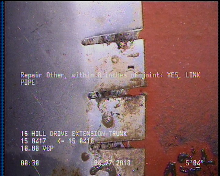 Repair Other, within 8 inches of joint: YES - LINK PIPE