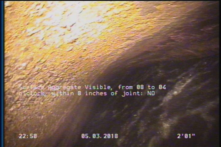 Surface Aggregate Visible, from 08 to 04 o'clock, within 8 inches of joint: NO