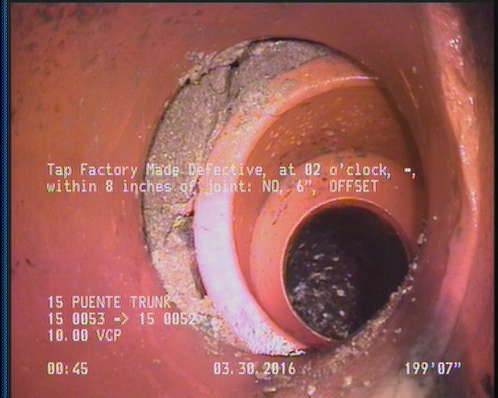 Tap Factory Made Defective, at 02 o'clock, -, within 8 inches of joint: NO, 6" - OFFSET