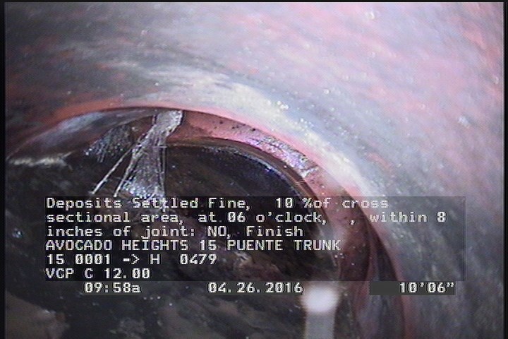 Deposits Settled Fine, 10 %of cross sectional area, at 06 o'clock, , within 8 inches of joint: NO, Finish