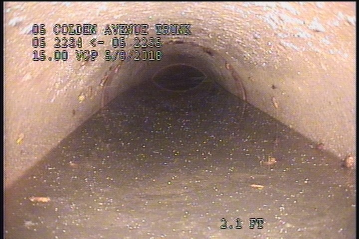 Downstream Manhole, Survey Begins - 1:06 PM