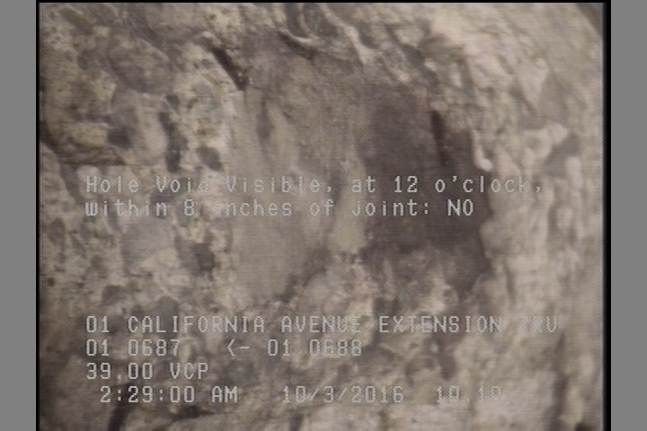 Hole Void Visible, at 12 o'clock, within 8 inches of joint: NO