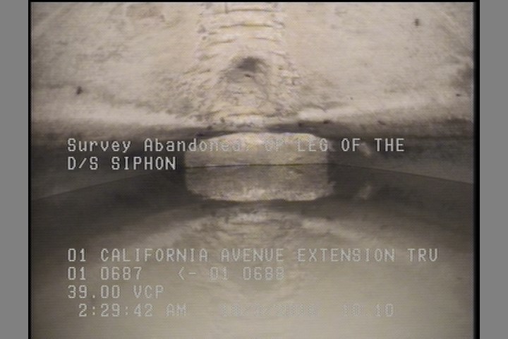 Survey Abandoned - UP LEG OF THE D/S SIPHON