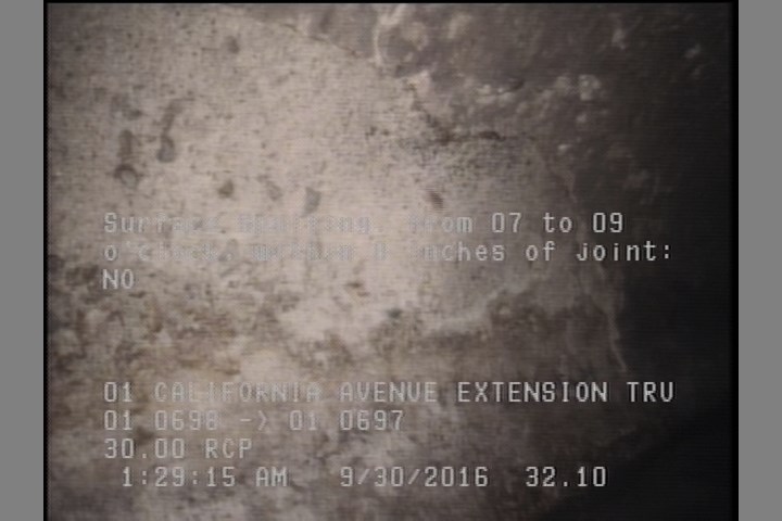 Surface Spalling, from 07 to 09 o'clock, within 8 inches of joint: NO