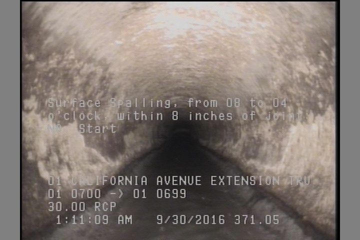 Surface Spalling, from 08 to 04 o'clock, within 8 inches of joint: NO, Start