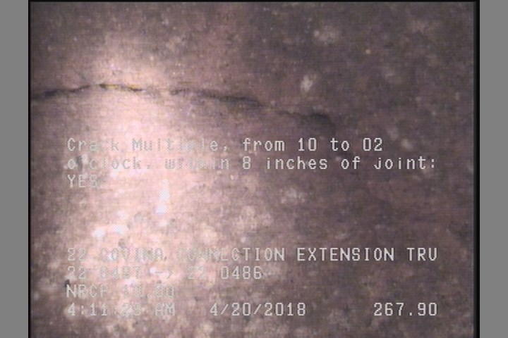 Crack Multiple, from 10 to 02 o'clock, within 8 inches of joint: YES