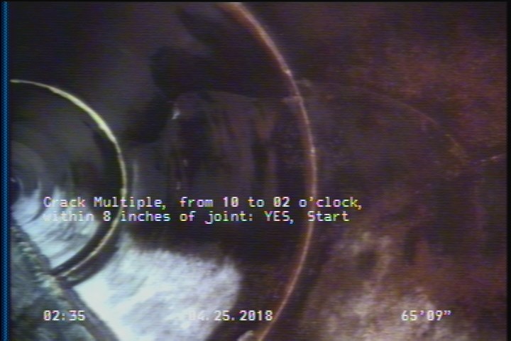 Crack Multiple, from 10 to 02 o'clock, within 8 inches of joint: YES, Start
