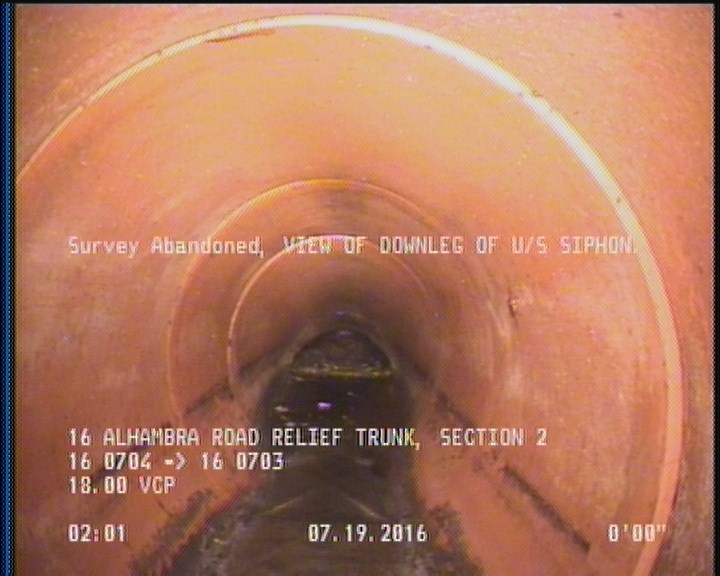 Survey Abandoned - VIEW OF DOWNLEG OF U/S SIPHON.