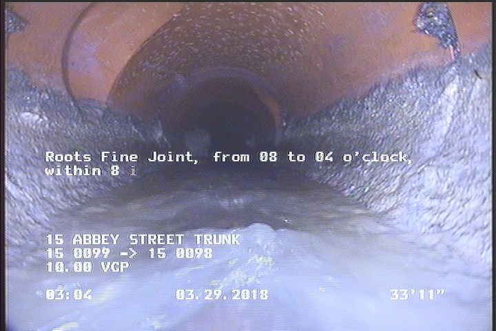 Roots Fine Joint, from 08 to 04 o'clock, within 8 inches of joint: YES, Start