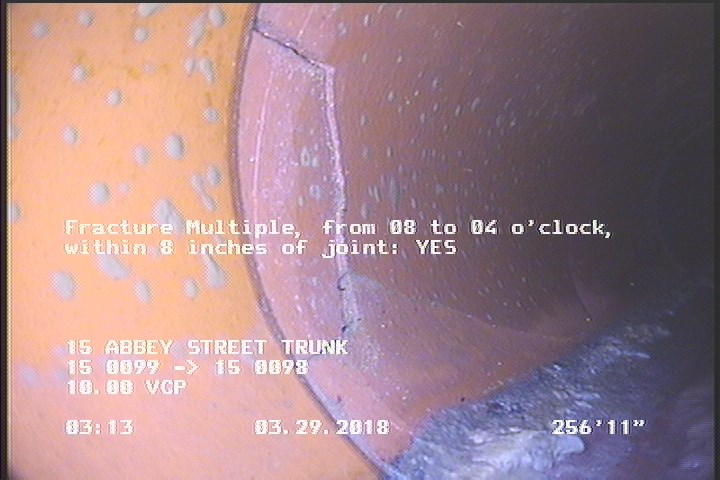 Fracture Multiple, from 08 to 04 o'clock, within 8 inches of joint: YES