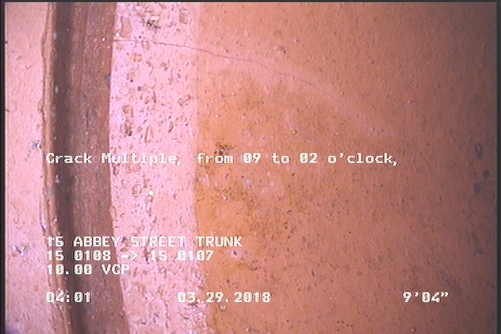 Crack Multiple, from 09 to 02 o'clock, within 8 inches of joint: YES