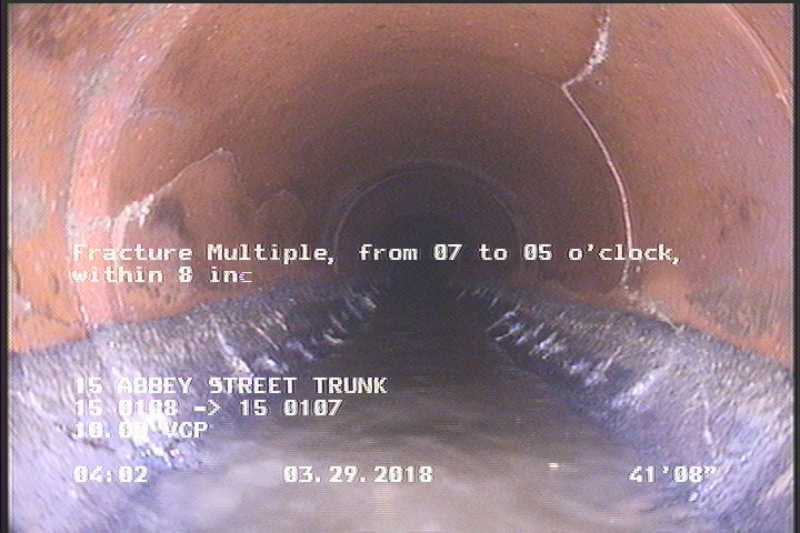 Fracture Multiple, from 07 to 05 o'clock, within 8 inches of joint: YES